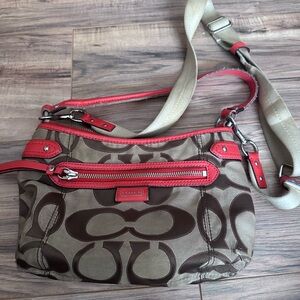 Coach Brown and Orange Women's Crossbody Bag